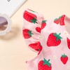 GOTHLETIC Toddler Pink Strawberry Dresses Girls Summer Flutter Sleeve Shirred