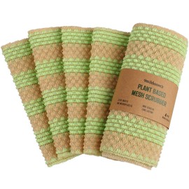 mibboom's Non-Scratch Kitchen Dish Scrubber Pads – Durable, Odor-Free, Reusable PLA Scouring Pads for Dishes, 4-Pack, 7.3x7.5in