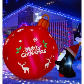 Onory 4FT Christmas Inflatables Outdoor Decorations Inflatable Penguins Push Christmas Bell with Build-in LEDs Blow up Holiday Decorations for Yard Garden Outdoor Indoor Decor