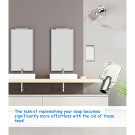 KLIVYA Metal 1001 Dispenser Key, Exquisite Dispenser Key for Select Models of ASI/Bobrick/Frost/Bradley Soap Dispensers.Silver.Pack of 3