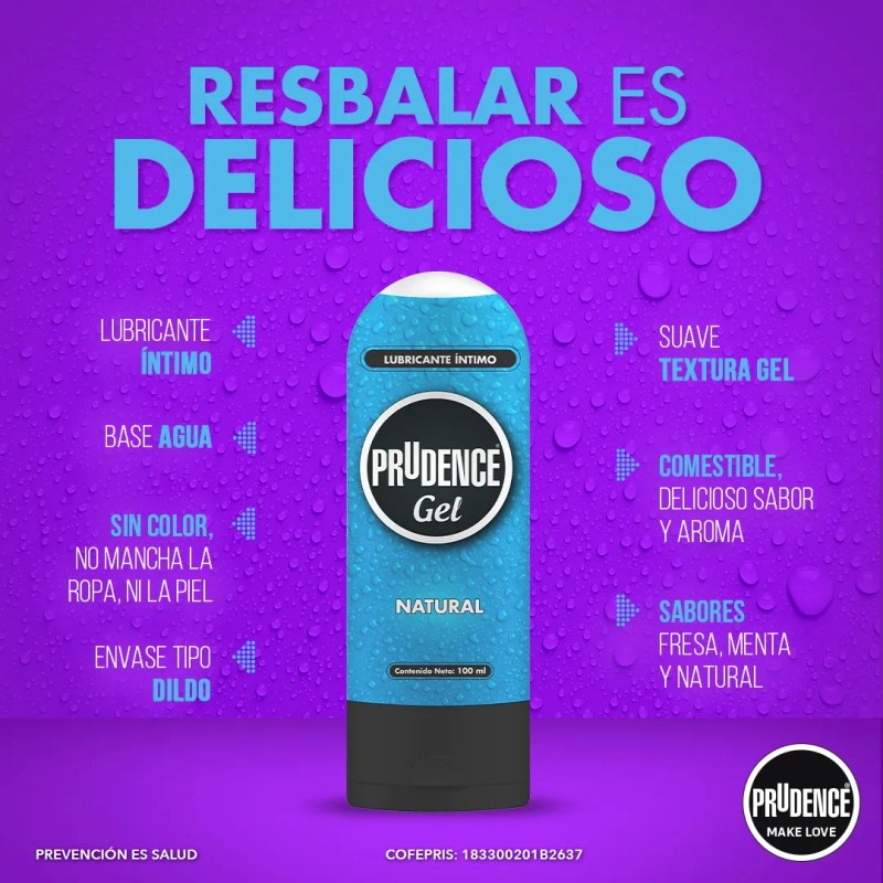 Pack 4 Lubricantes Comestibles Base Agua Prudence 100ml