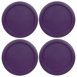 Replacement Lids for Pyrex 6 & 7-Cup Glass Food Storage Container Bowls, 7.5-Inch Plastic Round Lids Covers fits Pyrex 7402-PC, Airtight & Leakproof (4-Pack, Purple)