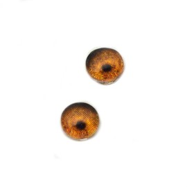 Cheetah Glass Eyes Sizes 6mm - 40mm Jewelry Cabochon Art Doll Animal Taxidermy Sculptures Polymer Clay Flat Domed Orange Realistic Round (30mm)