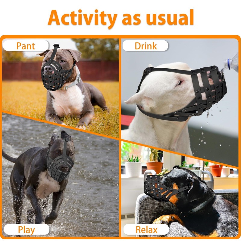 Mayerzon Pitbull Muzzle for Large Medium Sized Dogs to Prevent