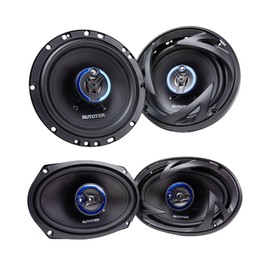Hifonics Autotek Street Machine 6.5 Inch 3-Way Car Audio Universal Coaxial Speakers, & 6 x 9 Inch 3-Way Car Audio Universal Coaxial Speakers, 2 Pairs
