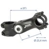 Zoom Adjustable Stem Ahead Clamp - Black, 1.1/8(28.6), 41/105 mm,
