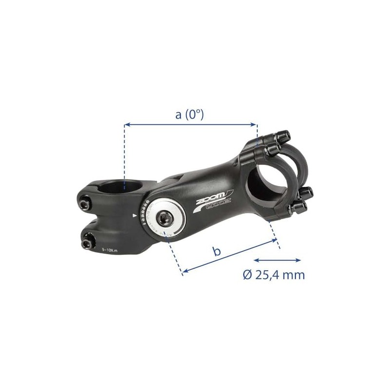 Zoom Adjustable Stem Ahead Clamp - Black, 1.1/8(28.6), 41/105 mm,