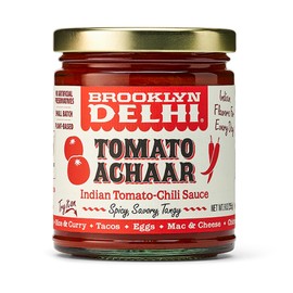 Brooklyn Delhi Tomato Achaar - 9 Ounces - Savory, Spicy, and Tangy Flavor - Made with Locally-Grown Tomatoes, Tamarind, a mix of Indian Spices, Red Chili Powder, and Unrefined Cane Sugar - Vegan
