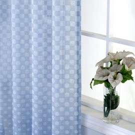 Everyday Celebration Polka Dot Burlap Semi Sheer Curtains for Kids Bedroom, Sheer Curtains Rod Pocket Window Drapes, Grommet Curtains & Drapes (Sky Blue), 52" W X 84" H, 1 Panel