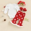 CocMouse Baby Girls Christmas Outfits Letter Print Long Sleeve Romper