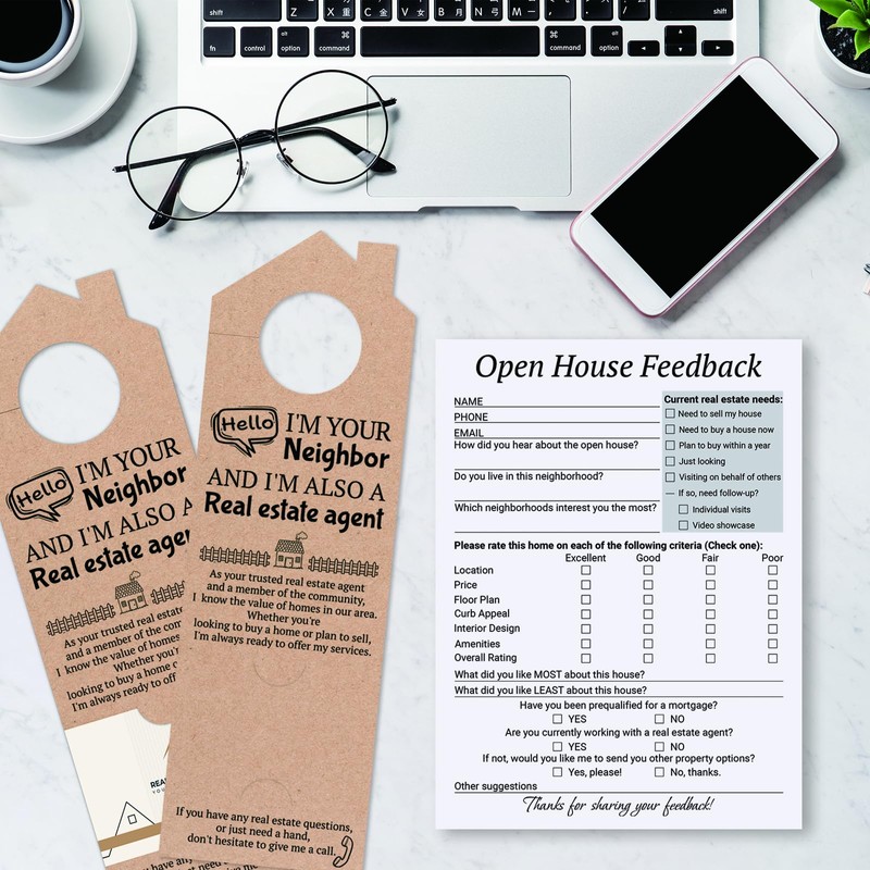 suituts 3 pack Open House Feedback Notepad Open House Supplies