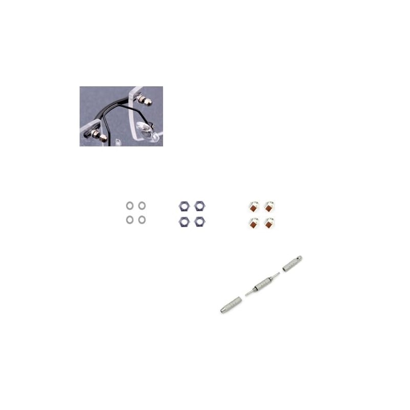 Rimless Glasses Screws Washer Nut Cap Screwdriver Stainless Steel Eyeglass