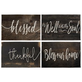 Blessed This Home Placemats Set of 4,Farmhouse Inspirational Quotes Christian Table Mats Place Mats for for Kitchen Dining Table Decoration 12x18 Inch,Christian Home Decor