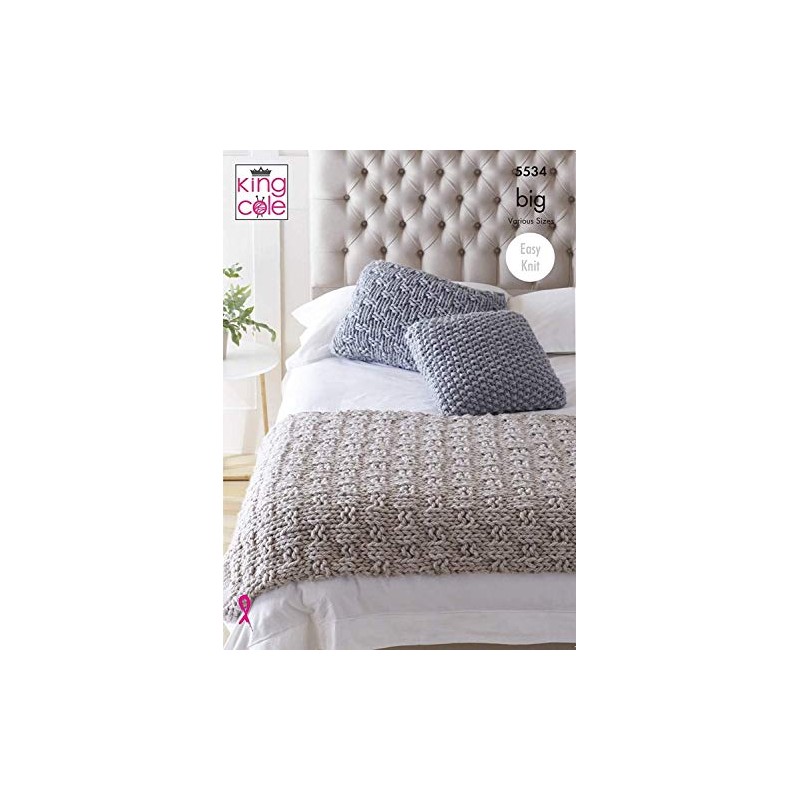 King Cole 5534 Knitting Pattern Easy Knit Bed Runner and