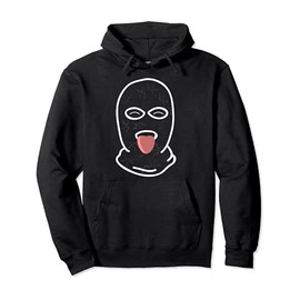 Friendly Thief Mask Tongue Out Bank Robber Gangster Kids Men Pullover Hoodie