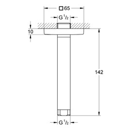 GROHE Rainshower Deckenauslass mit eckiger Rosette, 142 mm 27485000