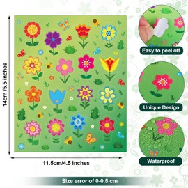 480 Pieces Summer Spring Flower Stickers for Kids Self Adhesive Multicolored Flowers Stickers Teachers Plant Planner Scrapbooking Book Stickers for Easter Spring Theme Party Classroom (Vivid Style)