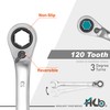 HB 13MM 120-Tooth Non-Slip Reversible Ratchet Wrench, Metric, Made In