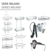 Wenko 16823100 Universal shelf Milano zur Wandmontage, Metal Steel, 25