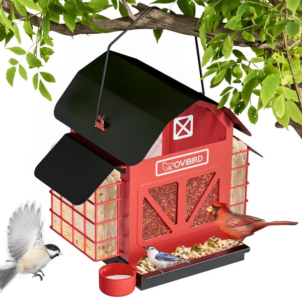 Bird Feeders for Outdoors Hanging, 5LBS Large Bird Feeder with