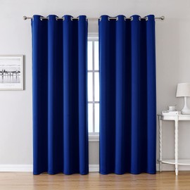 ChrisDowa Grommet Blackout Curtains for Bedroom and Living Room - 2 Panels Set Thermal Insulated Room Darkening Curtains (Royal Blue, 52 x 84 Inch)