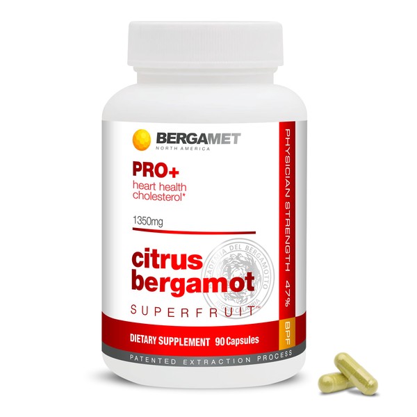 BergaMet Citrus Bergamot SuperFruit PRO+ Supplement, 200:1 Extract, 1350mg, 80%