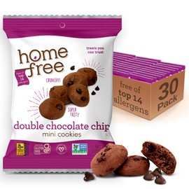 Homefree Treats You Can Trust Gluten Free Mini Cookies, Single Serve, Double Chocolate Chip, 0.95 Ounce (Pack of 30)