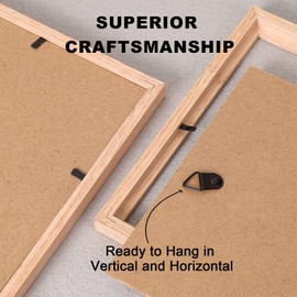 HIMEETIME® 3 x Picture Frames DIN A5 15 x 21 cm, Made of Solid Oak, Natural Oak Wood Frame Display 10 x 15 cm Picture with Mount for Wall Hangings or Table Decoration