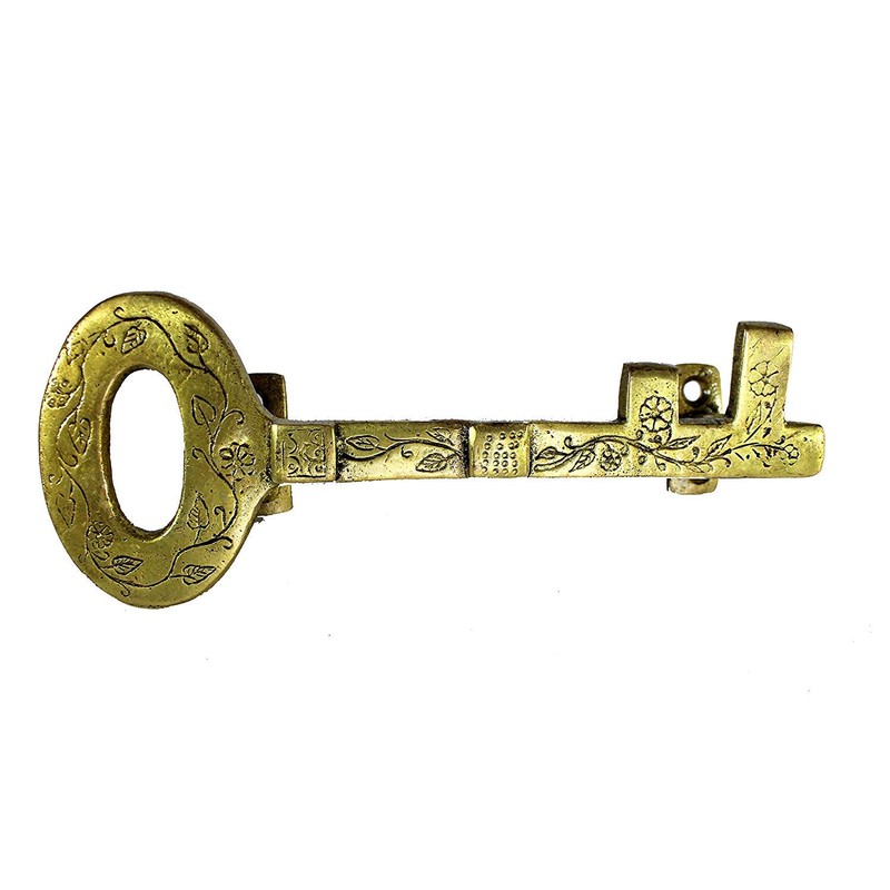 ESPLANADE Designer Peacock Brass Door Handle (Treasure Key)