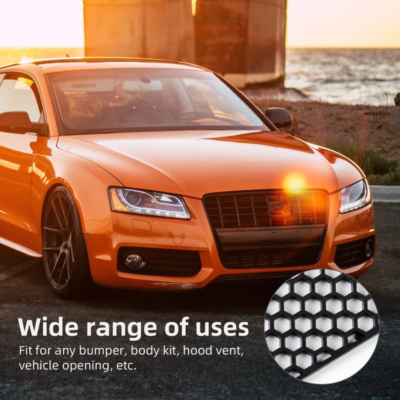 AggAuto 47"x16" ABS Plastic Universal Car Grill Mesh, Automotive Grille