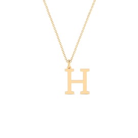 Gelin Letter Necklace in 14K Solid Gold | 14k Gold Small Initial Necklace for Women | Alphabet Jewelry, A-Z All Letters, 18" (H)