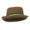 Kid's Pork Pie Stripe Band Fedora - Brown OSFM