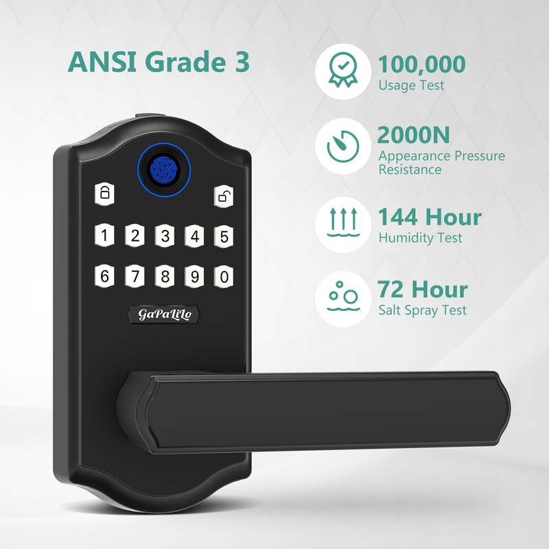 Smart Fingerprint Door Lock with APP Control, Keyless Entry Biometric