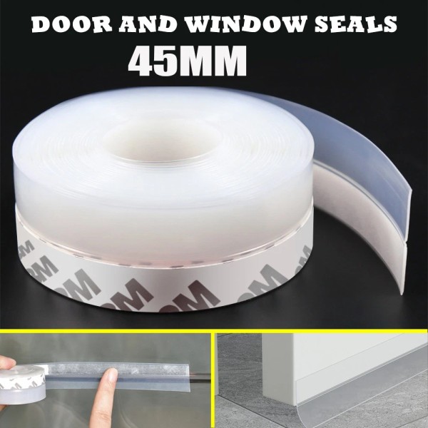 KEPEAK 45mm Door Seal Strip Weather Stripping Adhesive Silicone Bottom