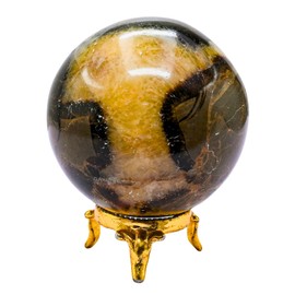 Septarian Crystal Ball with Stand - 2.5" Inches Large Crystal Sphere Meditation Balls for Witchcraft and Decorative Balls