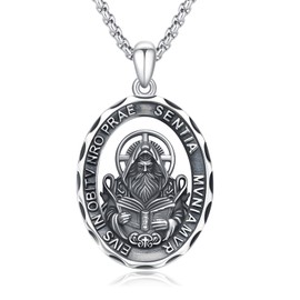 YEESIA Saint Patron Necklace Sterling Silver Amulet Medal Pendant Religious Jewellery Gifts for Men and Women, Sterling Silver