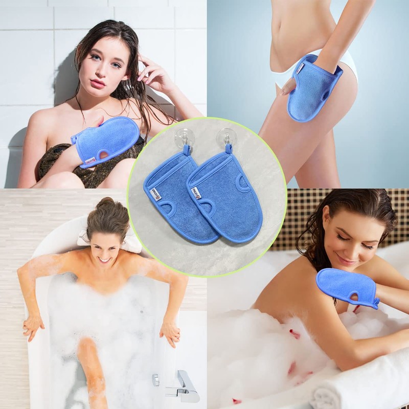 LETAO® Bamboo fibre exfoliating gloves, exfoliating gloves, hamam gloves for