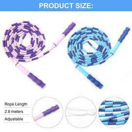 APOMOONS Pack of 2 Beaded Jump Rope, Tangle-Free Skipping Rope, Children, 2.8 m Quick Adjustable Fitness Jump Rope, Workout, Fitness, School Skipping Rope for Adults and Children