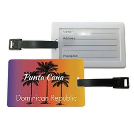 Punta Cana Dominican Republic Palm Tree Surfing Trendy Souvenir Travel Luggage Tag 2-Pack