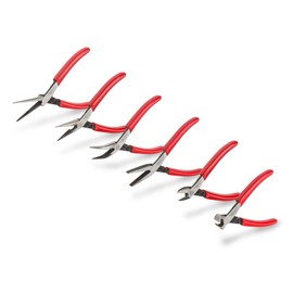 TEKTON Mini Pliers Set, 6-Piece (Needle Nose, Long Nose, Flat Nose, Cutting) | PMN99906
