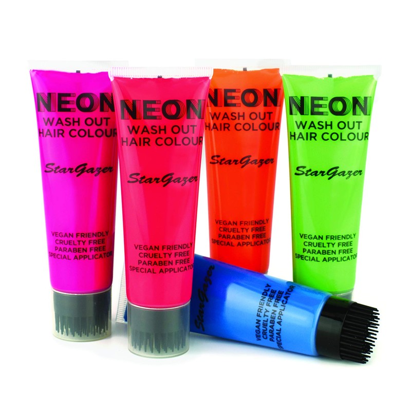 Stargazer Neon UV-Reactive Wash Out Hair Colour, Super Vibrant Colour,