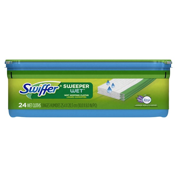 Swiffer Sweeper, Wet Mopping Pad Refills, Febreze Lavender Vanilla & Comfort Scent, 24 Count