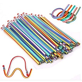 AHG 60pcs Soft Flexible Bendy Pencils Magic Bend Kids Children School Fun Equipment