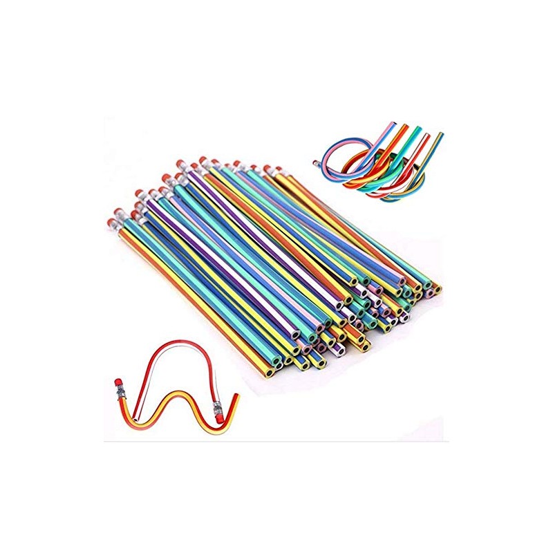AHG 60pcs Soft Flexible Bendy Pencils Magic Bend Kids Children