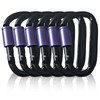 6PCS Carabiner Clip, Aluminum D Ring Shape Carabeaner with Sleeve,