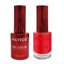 WAVEGEL Soak-Off Gel & Nail Lacquer Matching Duo Set - Queen Collection - #060 Wanted.. Red Or Alive I 0.5 Oz