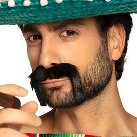 LORD C Adult Mexican Moustache Big And Bushy Gringo Tash Novelty Fake Fancy Dress Moustache False Facial Hair Costume Accessory For Adults Masquerade Party Favor (Pack Of 1) (Gringo Tash)