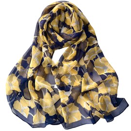 FAIRYGATE Head Scarf for Women UK Floral Ladies Women's Fashion Print Long Scarves Flower Shawl Wrap Scarfs Gift for Lover Coworkers Family and Friends B7113