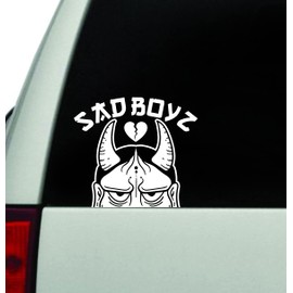Sad Boyz Hannya Mask Peeker Wall Decal Sticker Vinyl Car Truck Window JDM Windshield Laptop Funny Quote Wife Family Cute Dad Mom Men Love Sad Drift Racing Meme Funny Club Japanese Oni Peeking Broken Heart