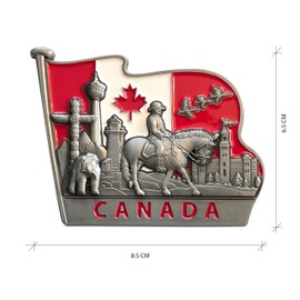 Canadian Souvenir Gifts: Fridge Magnet That Makes for an Excellent Gift idea for Your Friends and Relatives. This Beautifully Crafted Magnet captures The Essence of Canada. (Silver-1 Pack)
